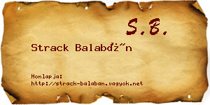 Strack Balabán névjegykártya